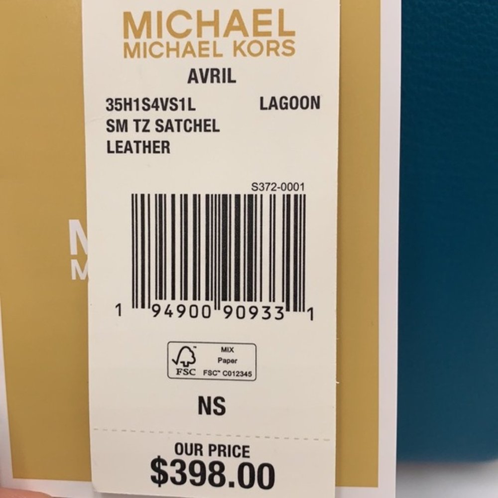 Michael Kors Avril Small Leather Top-Zip Satchel Lagoon color - Picture 16 of 16